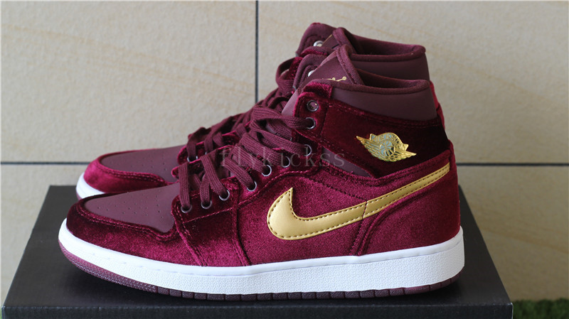 Authentic Air Jordan 1 Velvet Night Maroon